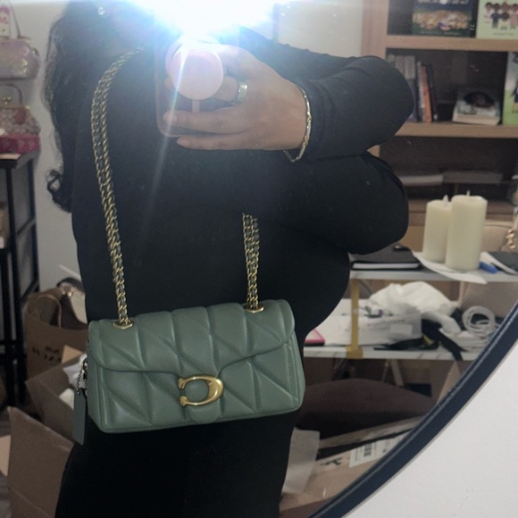 Coach Quilted Tabby 20 in Sage with Gold Hardware - Picture 4 of 5